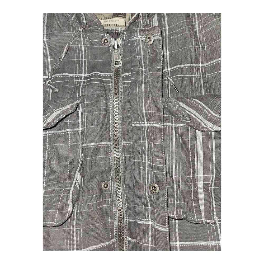 BKE Coat Large Men's Tartan Plaid Heavy Hooded Drawstring Hipster Preppy - Picture 5 of 15
